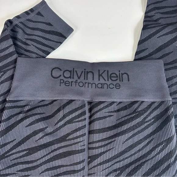 CALVIN KLEIN leggings performance ANIMAL PRINT sexy  athletic wear black S small - Picture 6 of 7